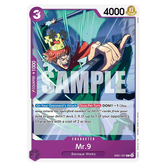 One Piece - Memorial Collection - Mr. 9 (Common) - EB01-037