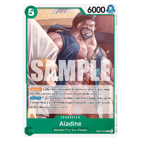 Aladine OP07-020 card from the One Piece set 500 Years in the Future