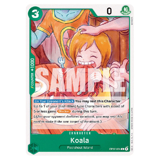 Koala OP07-024 card from the One Piece set 500 Years in the Future