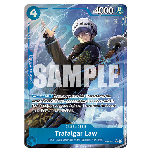 Trafalgar Law OP07-047a card from the One Piece set 500 Years in the Future