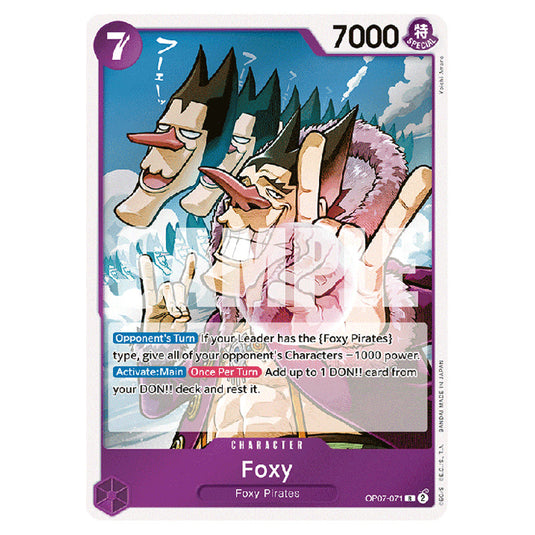 Foxy OP07-071 card from the One Piece set 500 Years in the Future