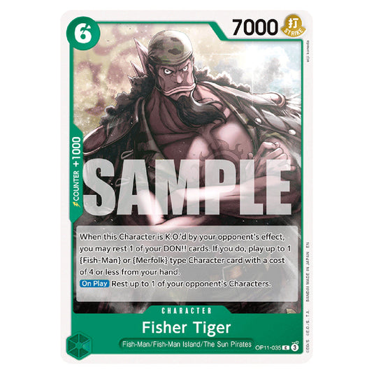 Fisher Tiger OP11-035 card from the One Piece set A Fist of Divine Speed