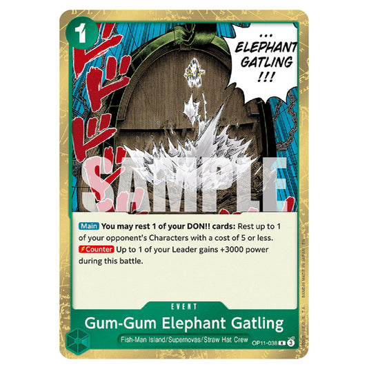 Gum-Gum Elephant Gatling OP11-038 card from the One Piece set A Fist of Divine Speed
