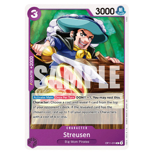 Streusen OP11-074 card from the One Piece set A Fist of Divine Speed