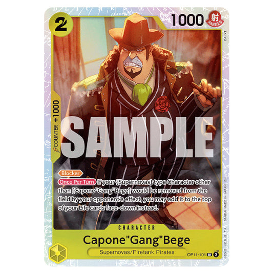 Capone"Gang"Bege OP11-101 card from the One Piece set A Fist of Divine Speed