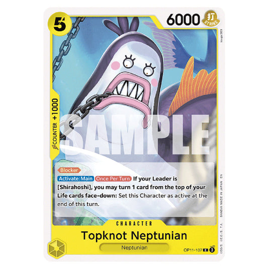 Topknot Neptunian OP11-107 card from the One Piece set A Fist of Divine Speed