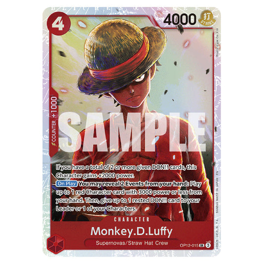 Monkey.D.Luffy OP12-015 card from the One Piece set Legacy of the Master
