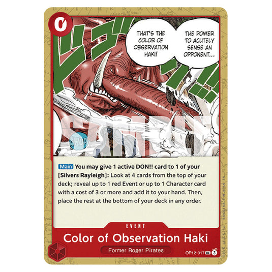 Color of Observation Haki OP12-017 card from the One Piece set Legacy of the Master