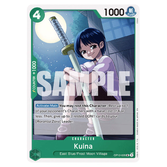Kuina OP12-026 card from the One Piece set Legacy of the Master