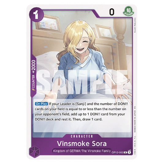 Vinsmoke Sora OP12-062 card from the One Piece set Legacy of the Master
