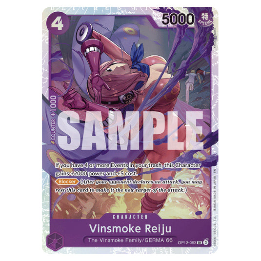 Vinsmoke Reiju OP12-063 card from the One Piece set Legacy of the Master