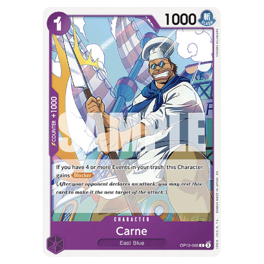 Carne OP12-066 card from the One Piece set Legacy of the Master