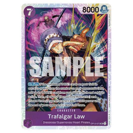 Trafalgar Law OP12-073 card from the One Piece set Legacy of the Master