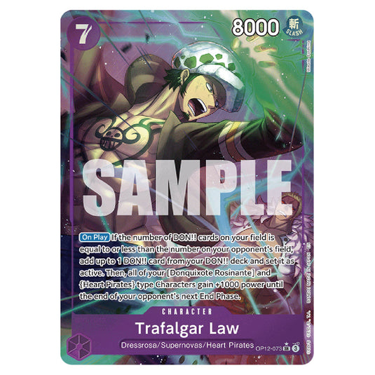 Trafalgar Law OP12-073a card from the One Piece set Legacy of the Master