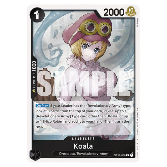 Koala OP12-086 card from the One Piece set Legacy of the Master