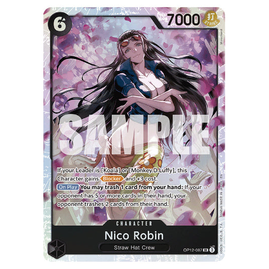 Nico Robin OP12-087 card from the One Piece set Legacy of the Master
