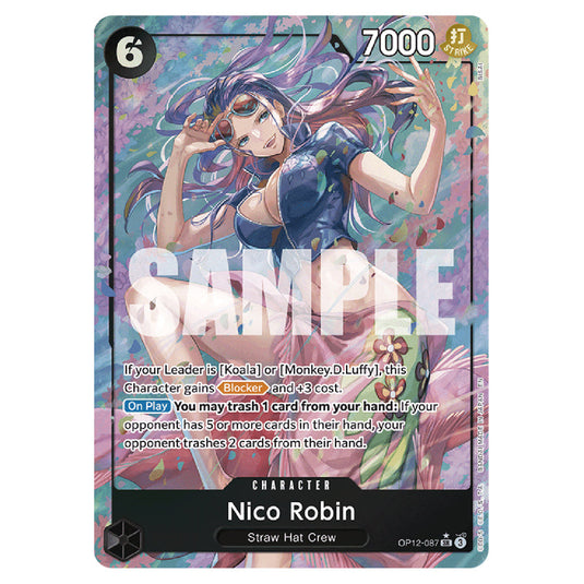 Nico Robin OP12-087a card from the One Piece set Legacy of the Master