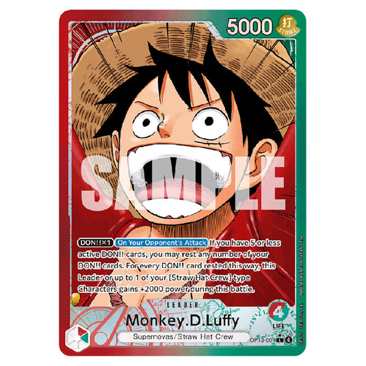 Monkey.D.Luffy OP13-001a card from the One Piece set Carrying on his Will