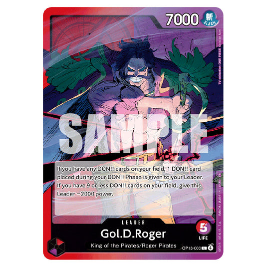 Gol.D.Roger OP13-003 card from the One Piece set Carrying on his Will
