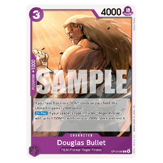 Douglas Bullet OP13-068 card from the One Piece set Carrying on his Will
