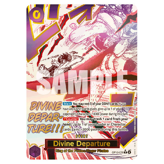 Divine Departure OP13-076a card from the One Piece set Carrying on his Will