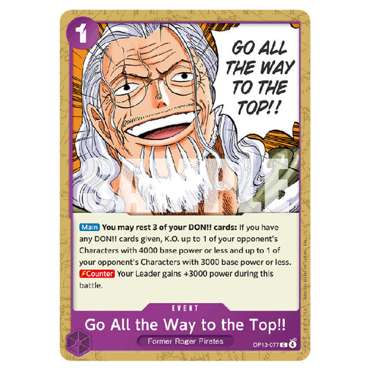 Go All the Way to the Top!! OP13-077 card from the One Piece set Carrying on his Will