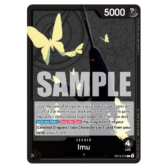 Imu OP13-079 card from the One Piece set Carrying on his Will