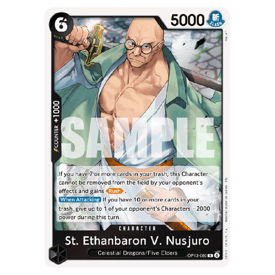 St. Ethanbaron V. Nusjuro OP13-080 card from the One Piece set Carrying on his Will