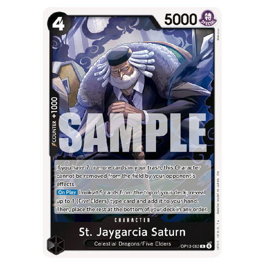 St. Jaygarcia Saturn OP13-083 card from the One Piece set Carrying on his Will