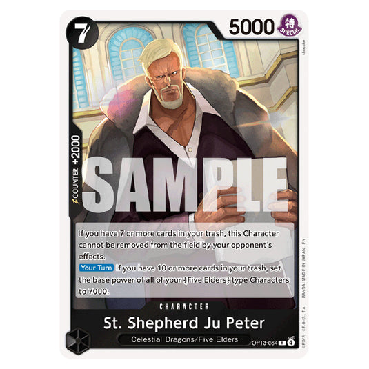 St. Shepherd Ju Peter OP13-084 card from the One Piece set Carrying on his Will