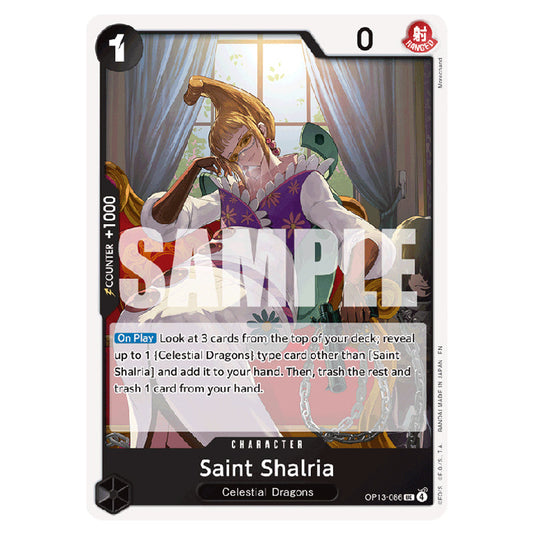 Saint Shalria OP13-086 card from the One Piece set Carrying on his Will