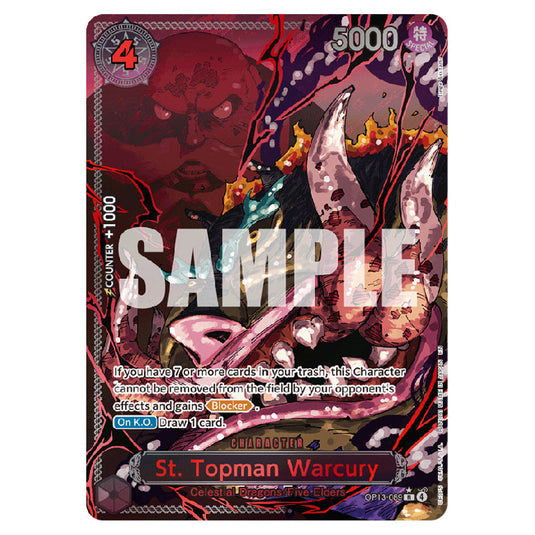 St. Topman Warcury OP13-089b card from the One Piece set Carrying on his Will
