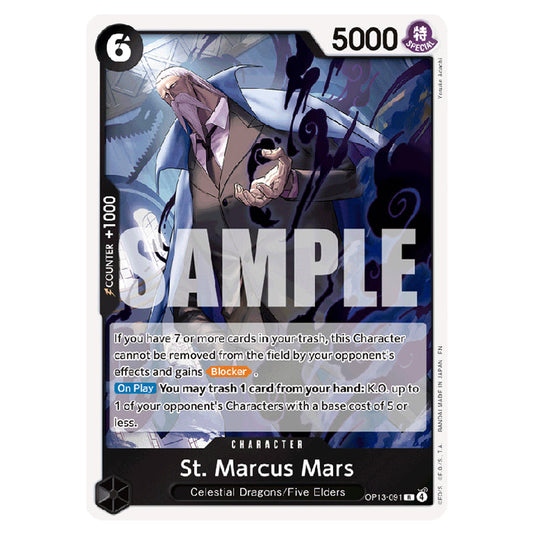 St. Marcus Mars OP13-091 card from the One Piece set Carrying on his Will