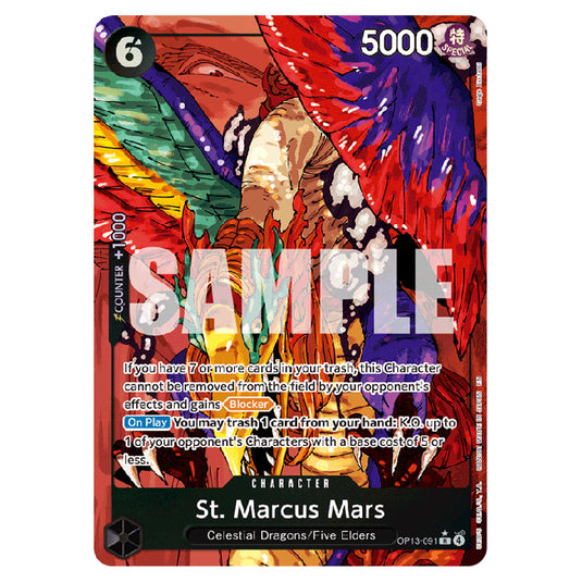 St. Marcus Mars OP13-091a card from the One Piece set Carrying on his Will