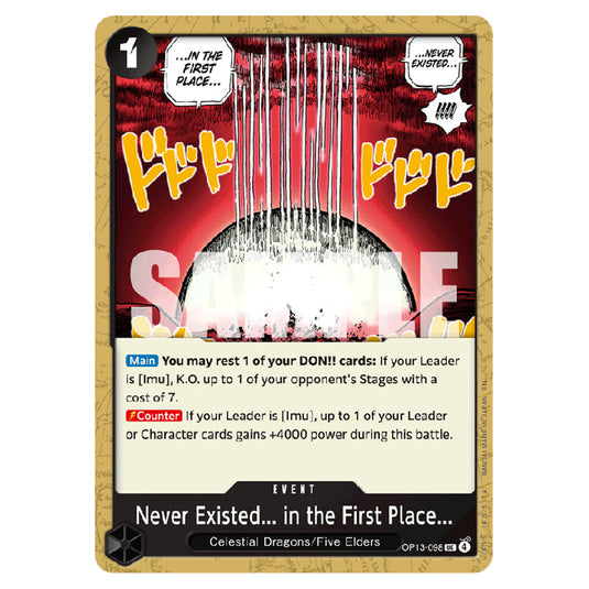 Never Existed... in the First Place... OP13-098 card from the One Piece set Carrying on his Will