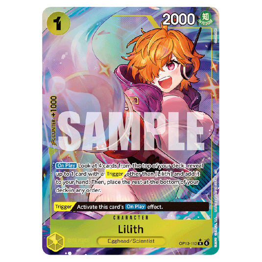 Lilith OP13-113a card from the One Piece set Carrying on his Will