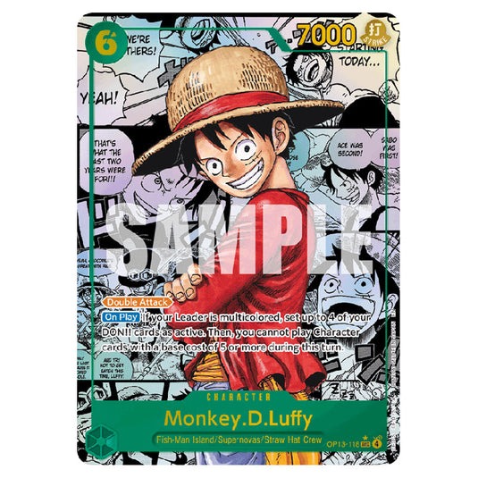 Monkey.D.Luffy OP13-118b card from the One Piece set Carrying on his Will