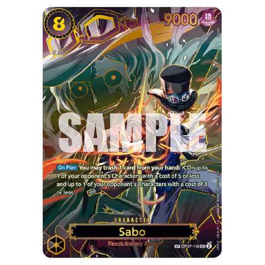 Sabo OP07-118 card from the One Piece set Carrying on his Will