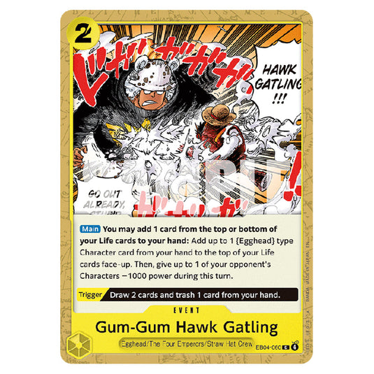 Gum-Gum Hawk Gatling EB04-060 card from the One Piece set Adventure on Kami's Island