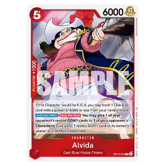 Alvida OP15-003 card from the One Piece set Adventure on Kami's Island