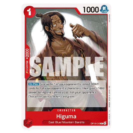 Higuma OP15-015 card from the One Piece set Adventure on Kami's Island