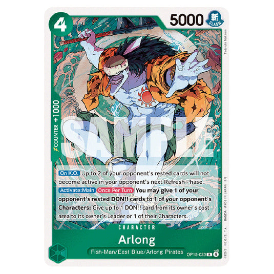Arlong OP15-023 card from the One Piece set Adventure on Kami's Island