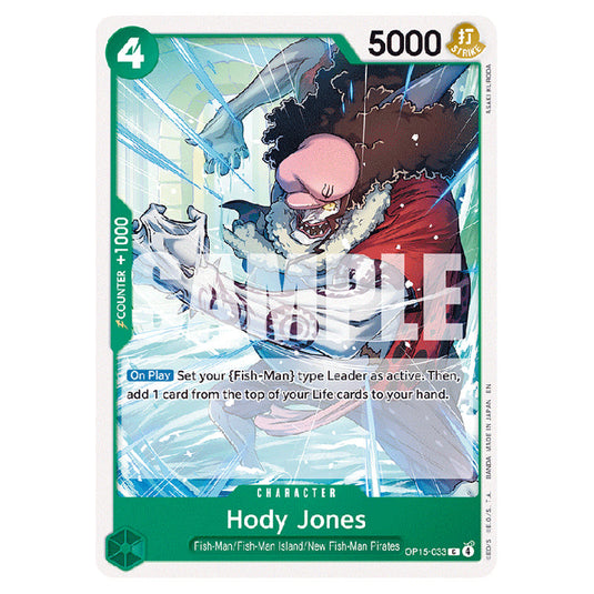 Hody Jones OP15-033 card from the One Piece set Adventure on Kami's Island