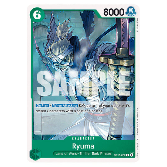 Ryuma OP15-036 card from the One Piece set Adventure on Kami's Island