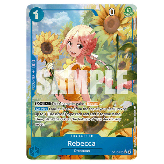 Rebecca OP15-053a card from the One Piece set Adventure on Kami's Island