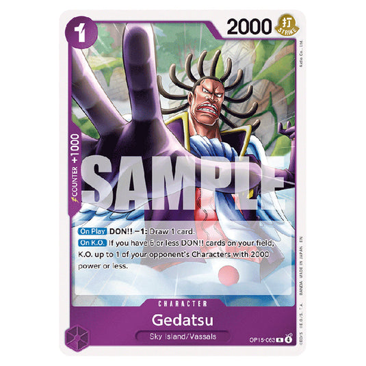 Gedatsu OP15-063 card from the One Piece set Adventure on Kami's Island