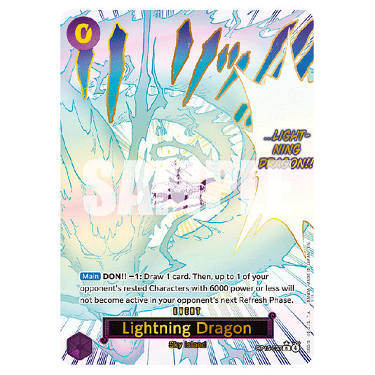 Lightning Dragon OP15-077a card from the One Piece set Adventure on Kami's Island