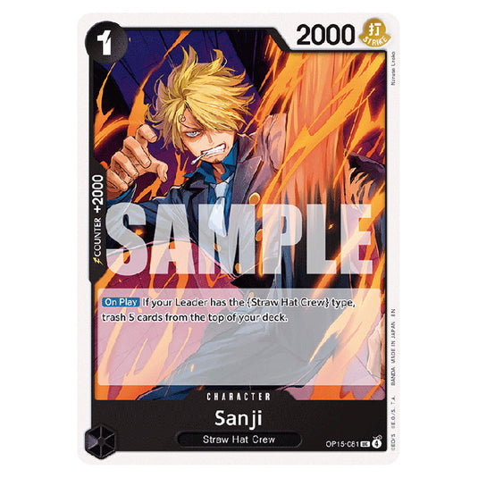 Sanji OP15-081 card from the One Piece set Adventure on Kami's Island