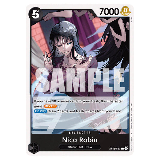 Nico Robin OP15-087 card from the One Piece set Adventure on Kami's Island