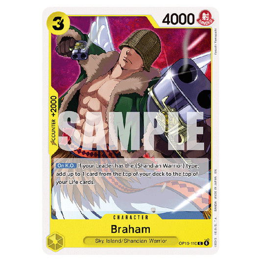 Braham OP15-110 card from the One Piece set Adventure on Kami's Island